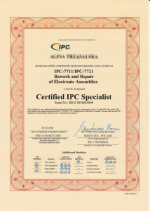 Certyfikat IPC 7711/7721